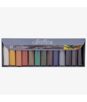 Cretacolor Chunky Colored Charcoal Renkli Kömür Füzen Seti 12 Renk