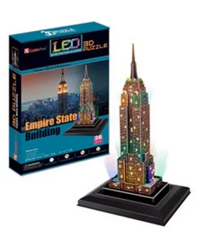 CubicFun 3D Empire State Binası ABD LED Işık Seri 3D Puzzle