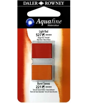 Daler Rowney Aquafine 1/2 Tablet Sulu Boya 2li Set LIGHT RED / BURNT SIENNA
