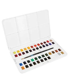 Daler Rowney Aquafine Studio Set Tablet Sulu Boya Seti 48 Renk Plastik Kutu