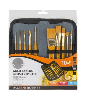 Daler Rowney Gold Taklon 10lu Çantalı Fırça Seti