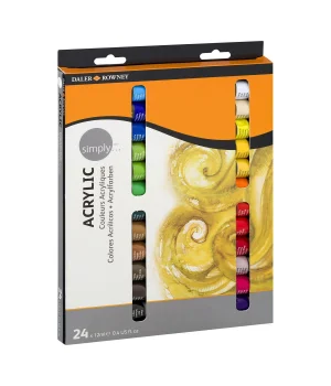 Daler Rowney Simply Akrilik Boya Seti 24 Renk x 12 ml..