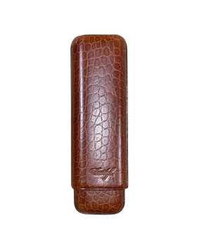 Davidoff Croco Deri Puro Kılıfı Churchill Taba 2li (46Ring)