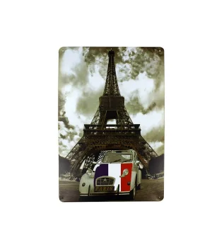 Dekoratif Vintage Metal Pano Eifell Tower 20x30
