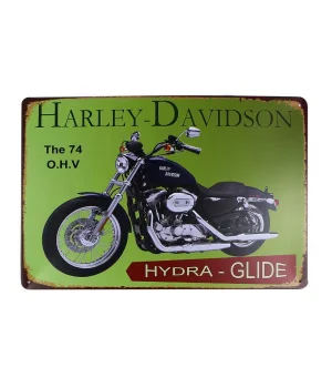 Dekoratif Vintage Metal Pano Harley Motor 20x30