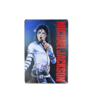 Dekoratif Vintage Metal Pano Michale Jackson 20x30