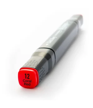 Del Rey Çift Uçlu Çizim Marker Kalemi 12 Coral Red