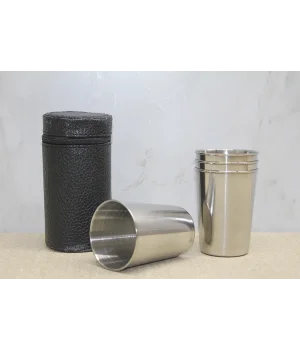 Deri Kılıflı 4Lü Shot Bardak Alk3926