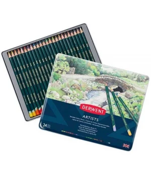 Derwent Artists Pencils Kuru Boya Kalemi Seti 24lü Teneke Kutu