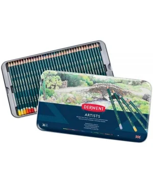 Derwent Artists Pencils Kuru Boya Kalemi Seti 36lı Teneke Kutu