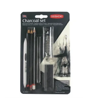 Derwent Charcoal Set Füzen Karakalem Eskiz Çizim Seti 10lu
