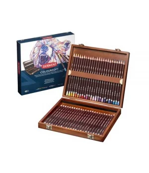 Derwent Coloursoft Pencils Yumuşak Kuru Boya Kalemi Seti 48li Ahşap Kutu