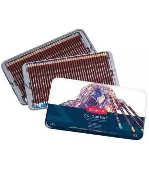 Derwent Coloursoft Pencils Yumuşak Kuru Boya Kalemi Seti 72li Teneke Kutu