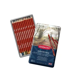 Derwent Drawing Pencils Renkli Çizim Kalemi Seti 12li Teneke Kutu