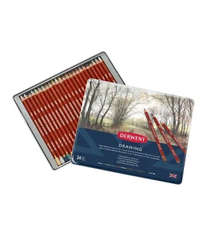 Derwent Drawing Pencils Renkli Çizim Kalemi Seti 24lü Teneke Kutu
