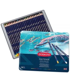 Derwent Inktense Mürekkep Etkili Aquarell Boya Kalemi Seti 24lü Teneke Kutu