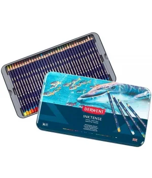 Derwent Inktense Mürekkep Etkili Aquarell Boya Kalemi Seti 36lı Teneke Kutu