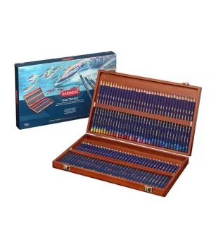 Derwent Inktense Mürekkep Etkili Aquarell Boya Kalemi Seti 72li Ahşap Kutu