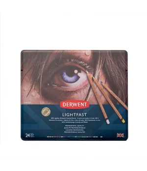 Derwent Lightfast Kuruboya Seti 24 Renk Metal Kutu