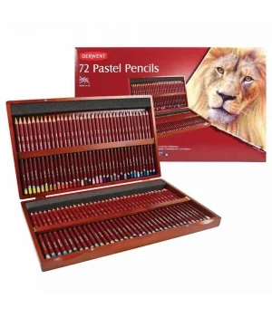 Derwent Pastel Pencil Ahşap Kutu Pastel Boya Kalem Seti 72 Renk