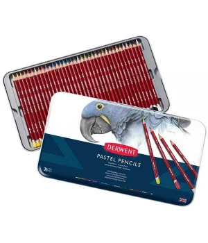 Derwent Pastel Pencil Teneke Kutu Pastel Boya Kalem Seti 36 Renk