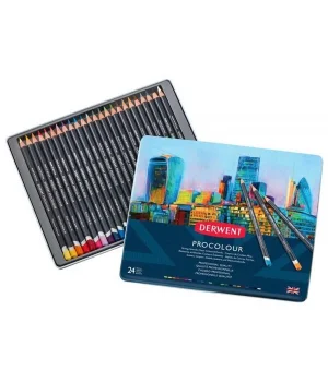 Derwent Procolour Kuru Boya Kalemi Seti 24lü Teneke Kutu