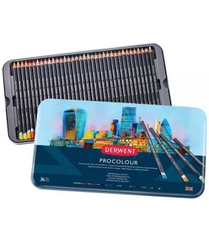 Derwent Procolour Kuru Boya Kalemi Seti 36lı Teneke Kutu