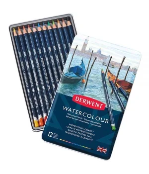 Derwent Watercolour Pencil Sulu Boya Kalemi Seti 12&prime;li Teneke Kutu