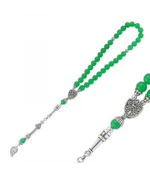 Doğaltaş Metal Püsküllü Aventurin Taşlı Tesbih
