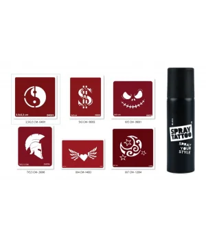 Dolar Ve Ying Yang Geçici Sprey Dövme Seti Spray Tatto