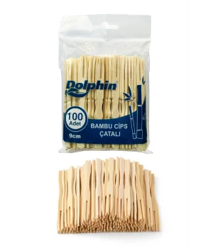Dolphin Bambu Cips Çatalı 9 cm 100 Adet