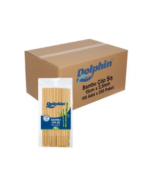 Dolphin Bambu Çöp Şiş 15cm x 2,5mm 100 Adet x 250 Paket (Koli)