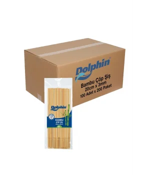 Dolphin Bambu Çöp Şiş 20 cm x 3 mm 100 Adet x 200 Paket (Koli)