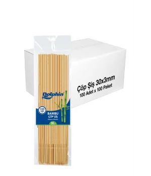 Dolphin Bambu Çöp Şiş 30cm x 3mm 100lü x 100 Paket (Koli)