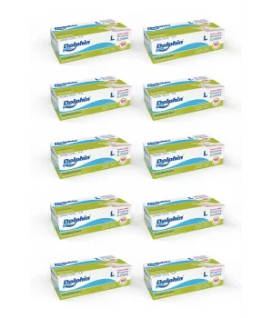 Dolphin Beyaz Lateks Eldiven Pudralı L 100 Adet x 10 Paket