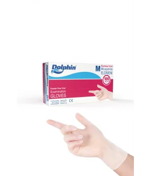 Dolphin Beyaz Vinil Eldiveni Pudrasız M 100 Adet