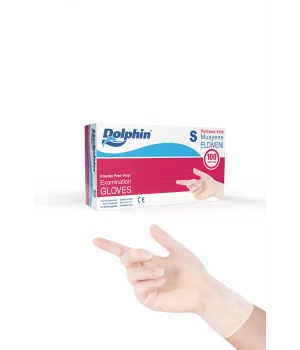 Dolphin Beyaz Vinil Eldiveni Pudrasız S 100 Adet