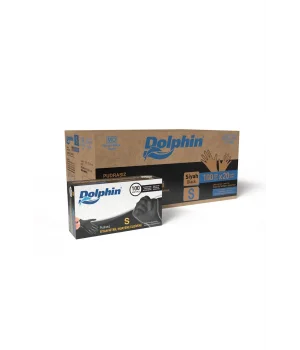 Dolphin Çok Amaçlı Siyah Nitril Eldiven S Beden 100lü Kutu x 20 Paket - Koli - MDR