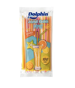 Dolphin Jelatinli Körüklü Pipet 5mm x 23,5 cm 100 Adet