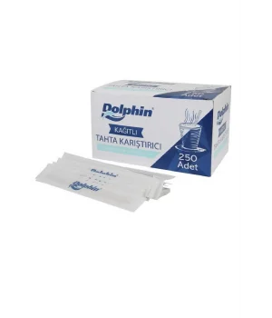 Dolphin Kağıtlı Tahta Karıştırıcı 18 cm 250 Adet