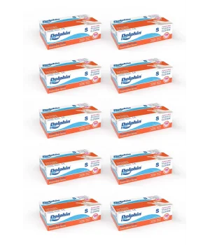 Dolphin Pudrasız Lateks Muayene Eldiveni S Beden 100 Adet x 10 Paket - MDR