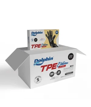 Dolphin Siyah TPE Eldiven S Beden 100 Adet x 20 Paket - Koli