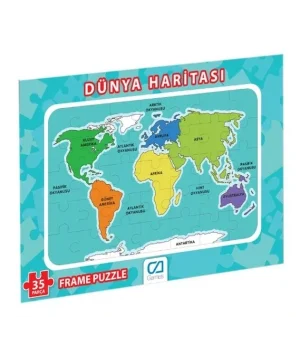 Dünya Haritası Frame Puzzle 35 Parça