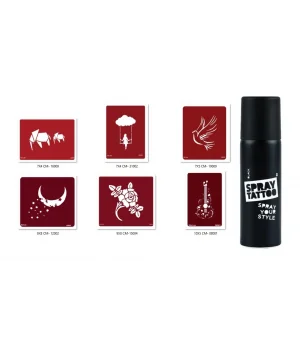Düşünce Ve Gitar Geçici Sprey Dövme Seti Spray Tatto