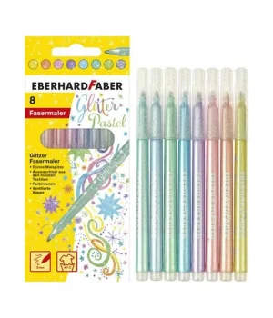 Eberhard Faber Glitter Pastel Simli Keçeli Kalem 8 Renk