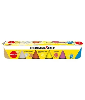 Eberhard Faber School Tempera Guaj Boya Seti 6 Renk x 25 ml. METALLIC