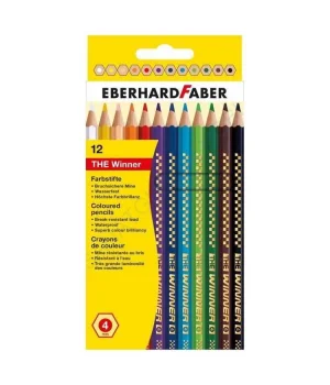 Eberhard Faber THE Winner Kalın Altıgen Kuru Boya 12 Renk