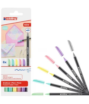 Edding 1200 Grafik Kalemi Seti 6 Renk PASTEL RENKLER