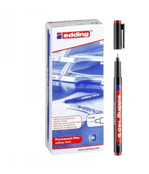 Edding 140 S Çok Amaçlı Permanent Kalem (Asetat Kalemi)  KIRMIZI 10lu Kutu