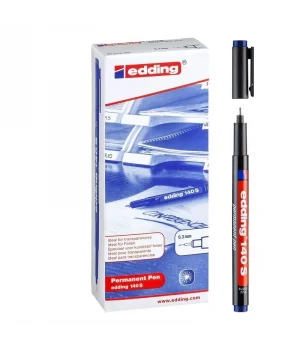 Edding 140 S Çok Amaçlı Permanent Kalem (Asetat Kalemi) MAVİ 10lu Kutu